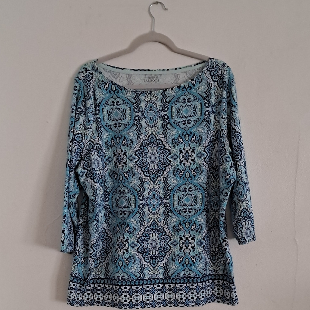 Blue Patterned Women's Top
